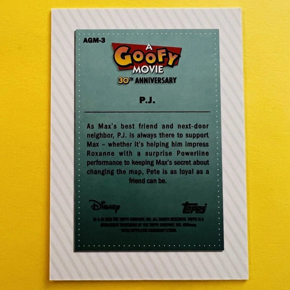 2026 Topps Disney Neon‎ P.J. AGM-3 A Goofy Movie 30th Anniversary Insert Card